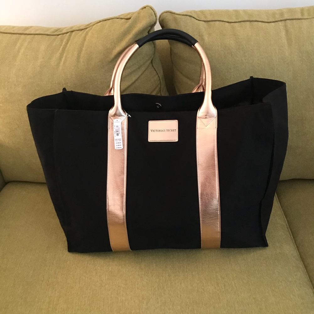 New Victoria secret Black Gold Canvas Bag